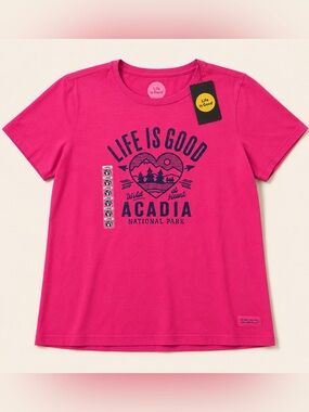 Life is Good Acadia National Park Tee Large NWT | Bar Harbor Maine